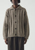 Collared Aran Wool Cardigan | Stone